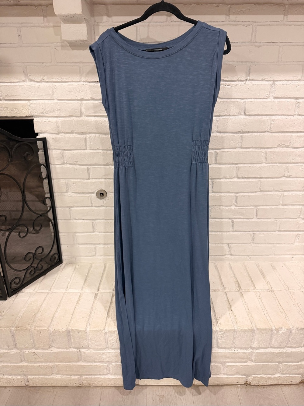 WHBM Blue Maxi Dress Small Sleeveless Stretch Casual Lounge Minimalist